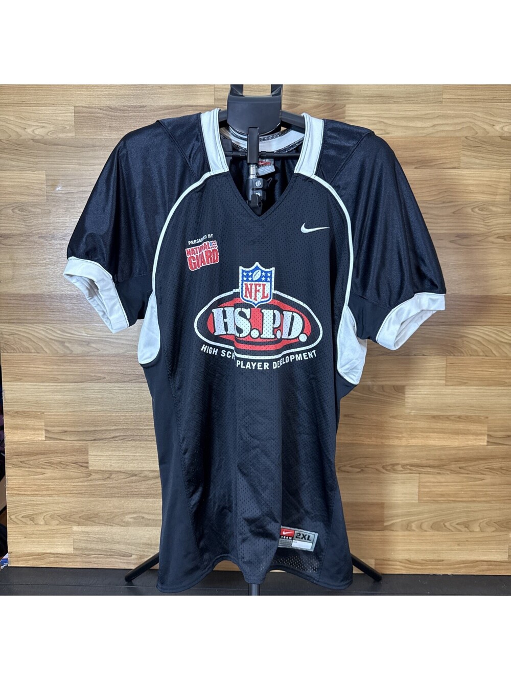 Nike Jersey Shirt Mens XXL Lined Mesh Vented National Guard NFL HSPD Black